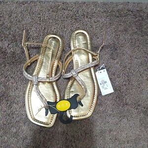 NWT Primark Gold rhinestone sandals in sz 10